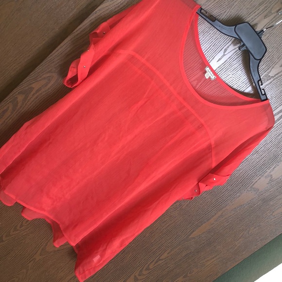 Sheer orange blouse - Picture 2 of 6